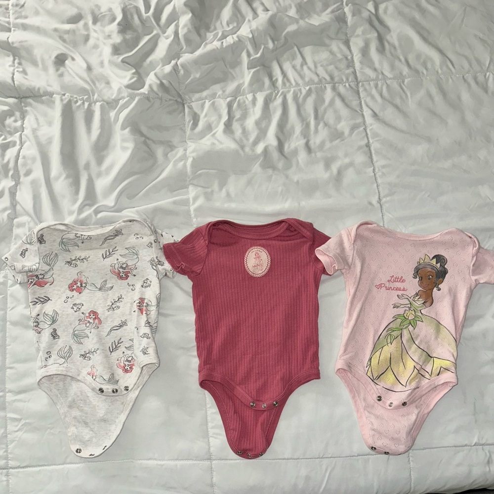 DISNEY PRINCESS BODYSUIT BUNDLE SET OF 3